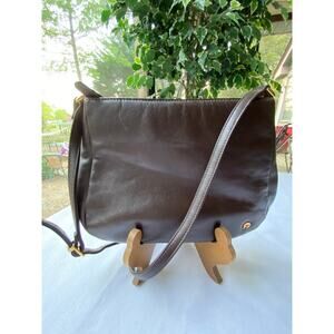 Etienne Aigner Dark Brown Leather Purse Crossbody Bag 10" X 7" VGUC